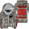 LIMITED EDITION PRODUCTS  - US ARMY - CAN AM RACING - CUSTOM NAME - RED - FLEECE ZIP HOODIE