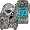 LIMITED EDITION PRODUCTS  - US ARMY - CAN AM RACING - CUSTOM NAME - SKY BLUE - FLEECE ZIP HOODIE