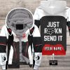 MOTOCROSS PERSONALIZED FX RACING V1 | FLEECE HOODIE | COLOR WHITE-BLACK