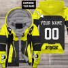 CUSTOM NAME RACING FLEECE HOODIE | FX V1 | YELLOW BLACK