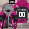 CUSTOM NAME RACING FLEECE HOODIE | FX V1 | PINK BLACK