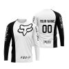 FOX RACING BLACK WHITE | CUSTOM NAME | JERSEY