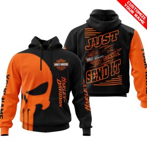 PREMIUM JUST FCKN GONNA SEND IT - CUSTOM NAME - HARLEY DAVIDSON - ORANGE BLACK