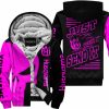 PREMIUM JUST FCKN GONNA SEND IT - CUSTOM NAME FLEECE HOODIE - HUSQVARNA - PINK BLACK