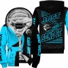 PREMIUM JUST FCKN GONNA SEND IT - CUSTOM NAME FLEECE HOODIE - CAN AM - SKY BLUE BLACK
