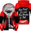 TOO FAST TO LIVE TOO YOUNG TO DIE - FLEECE HOODIE - HONDA - RED