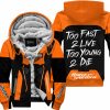 TOO FAST TO LIVE TOO YOUNG TO DIE - FLEECE HOODIE - HARLEY DAVIDSON - ORANGE
