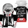 TOO FAST TO LIVE TOO YOUNG TO DIE - FLEECE HOODIE - GAS GAS - WHITE