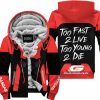 TOO FAST TO LIVE TOO YOUNG TO DIE - FLEECE HOODIE - GAS GAS - RED