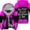 TOO FAST TO LIVE TOO YOUNG TO DIE - FLEECE HOODIE - FOX RACING - PINK