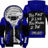 TOO FAST TO LIVE TOO YOUNG TO DIE - FLEECE HOODIE - FOX RACING - NAVY