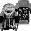 TOO FAST TO LIVE TOO YOUNG TO DIE - FLEECE HOODIE - FOX RACING - GREY