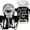 TOO FAST TO LIVE TOO YOUNG TO DIE - FLEECE HOODIE - ROCKSTAR - WHITE