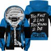 TOO FAST TO LIVE TOO YOUNG TO DIE - FLEECE HOODIE - POLARIS - BLUE