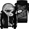 PREMIUM JUST FCKN GONNA SEND IT - CUSTOM NAME - POLARIS - WHITE BLACK - FLEECE ZIP HOODIE