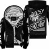 PREMIUM JUST FCKN GONNA SEND IT - CUSTOM NAME - FOX RACING - WHITE BLACK - FLEECE ZIP HOODIE