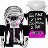 TOO FAST TO LIVE TOO YOUNG TO DIE – FLEECE HOODIE - FOX RACING – WHITE PINK