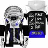 TOO FAST TO LIVE TOO YOUNG TO DIE – FLEECE HOODIE - FOX RACING – WHITE BLUE