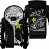 PREMIUM JUST FCKN GONNA SEND IT - CUSTOM NAME - ROCKSTAR ENERGY - WHITE BLACK - FLEECE ZIP HOODIE