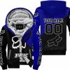 PREMIUM GIFT - CUSTOM NAME - FOX RACING - NAVY- FLEECE ZIP HOODIE