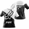 PREMIUM GIFT - CUSTOM NAME - FOX RACING - WHITE- T-SHIRT