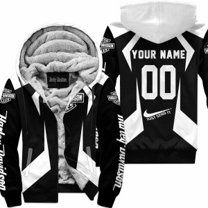 LIMITED EDITION - CUSTOM NAME HARLEY DAVIDSON - WHITE - FLEECE ZIP HOODIE