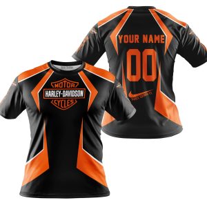 LIMITED EDITION - CUSTOM NAME HARLEY DAVIDSON - ORANGE - T-SHIRT