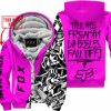 TILL THE FUCKIN FREAKIN TRAINING WHEEL FALL OFF - LIMITED EDITION - CUSTOM NAME - FOX RACING - PINK - FLEECE ZIP HOOODIE