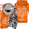 TILL THE FUCKIN FREAKIN TRAINING WHEEL FALL OFF - LIMITED EDITION - CUSTOM NAME - FOX RACING - ORANGE - FLEECE ZIP HOOODIE