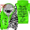 TILL THE FUCKIN FREAKIN TRAINING WHEEL FALL OFF - LIMITED EDITION - CUSTOM NAME - FOX RACING - GREEN - FLEECE ZIP HOOODIE