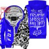 TILL THE FUCKIN FREAKIN TRAINING WHEEL FALL OFF - LIMITED EDITION - CUSTOM NAME - FOX RACING - BLUE - FLEECE ZIP HOOODIE