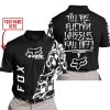 TILL THE FUCKIN FREAKIN TRAINING WHEEL FALL OFF - LIMITED EDITION - CUSTOM NAME - FOX RACING - BLACK - POLO SHIRT