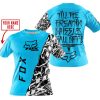 TILL THE FUCKIN FREAKIN TRAINING WHEEL FALL OFF - LIMITED EDITION - CUSTOM NAME - FOX RACING - SKY BLUE - T-SHIRT