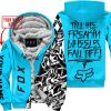 TILL THE FUCKIN FREAKIN TRAINING WHEEL FALL OFF - LIMITED EDITION - CUSTOM NAME - FOX RACING - SKY BLUE - FLEECE ZIP HOOODIE