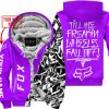 TILL THE FUCKIN FREAKIN TRAINING WHEEL FALL OFF - LIMITED EDITION - CUSTOM NAME - FOX RACING - PURPLE - FLEECE ZIP HOOODIE