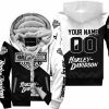 PREMIUM GIFT - CUSTOM NAME - HARLEY DAVIDSON - WHITE - FLEECE ZIP HOODIE