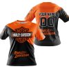 PREMIUM GIFT - CUSTOM NAME - HARLEY DAVIDSON - ORANGE - T-SHIRT