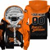 PREMIUM GIFT - CUSTOM NAME - HARLEY DAVIDSON - ORANGE - FLEECE ZIP HOODIE