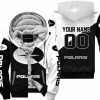 PREMIUM GIFT - CUSTOM NAME - POLARIS - WHITE - FLEECE ZIP HOODIE