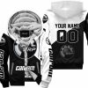 PREMIUM GIFT - CUSTOM NAME - CAN-AM - WHITE - FLEECE ZIP HOODIE