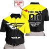 PREMIUM GIFT - CUSTOM NAME - FLY RACING - YELLOW - POLO