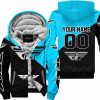 PREMIUM GIFT - CUSTOM NAME - FLY RACING - SKY BLUE - FLEECE ZIP HOODIE