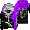 PREMIUM GIFT - CUSTOM NAME - FLY RACING - PURPLE - FLEECE ZIP HOODIE
