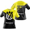 PREMIUM GIFT - CUSTOM NAME - HUSQVARNA - YELLOW - T-SHIRT