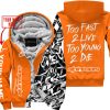 TOO FAST TO LIVE TOO YOUNG TO DIE - LIMITED EDITION - CUSTOM NAME - ALPINESTARS - ORANGE - FLEECE ZIP HOOODIE