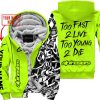 TOO FAST TO LIVE TOO YOUNG TO DIE - LIMITED EDITION - CUSTOM NAME - ALPINESTARS - NEON - FLEECE ZIP HOOODIE