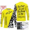 TOO FAST TO LIVE TOO YOUNG TO DIE - LIMITED EDITION - CUSTOM NAME - ALPINESTARS - YELLOW - JERSEY
