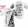 TOO FAST TO LIVE TOO YOUNG TO DIE - LIMITED EDITION - CUSTOM NAME - ALPINESTARS - WHITE - T-SHIRT