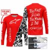 TOO FAST TO LIVE TOO YOUNG TO DIE - LIMITED EDITION - CUSTOM NAME - ALPINESTARS - RED - JERSEY