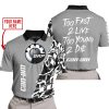 TOO FAST TO LIVE TOO YOUNG TO DIE - LIMITED EDITION - CUSTOM NAME - CAN AM - GREY - POLO SHIRT